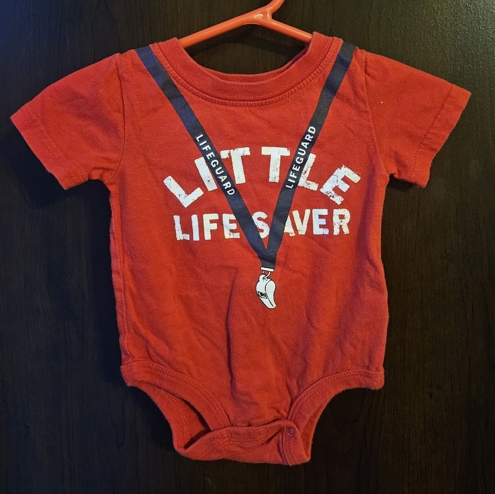 Koala Kids Red Baby Onesie "Little Lifesaver"